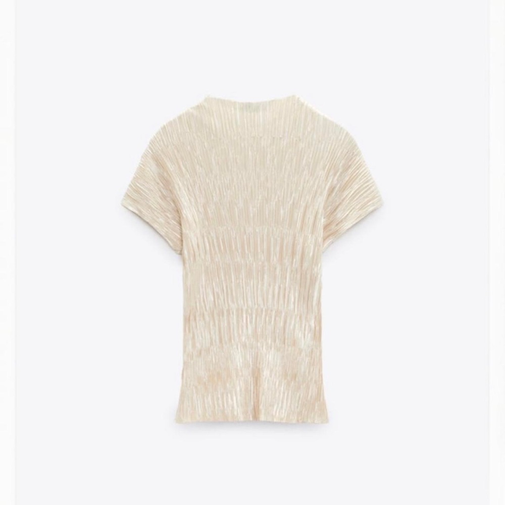 Zara pleated blouse in oyster